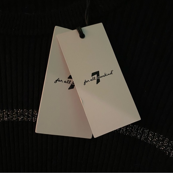 7 For All Mankind Puff Sleeve Rib Sweater Medium BNWT - Picture 8 of 9